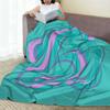 Sea Green Happy Swirl Blanket Warm Flannel Sofa Throw Blanket for Home Bedroom Outdoor Throws Bedspread Quilt