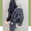 Fashion Backpack for Women or Men Retro Women's Backpack Drawstring Flip Backpack Practical Multi-pocket Bag with Pendant