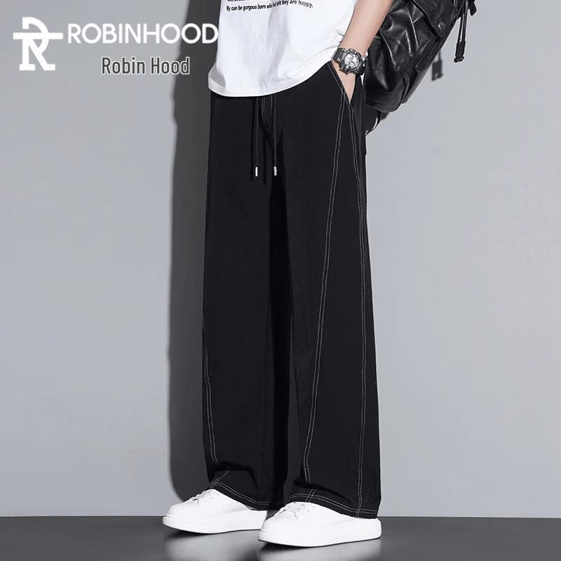 ROBINHOOD Men s Summer Ice Silk Loose Straight Jeans 7XL