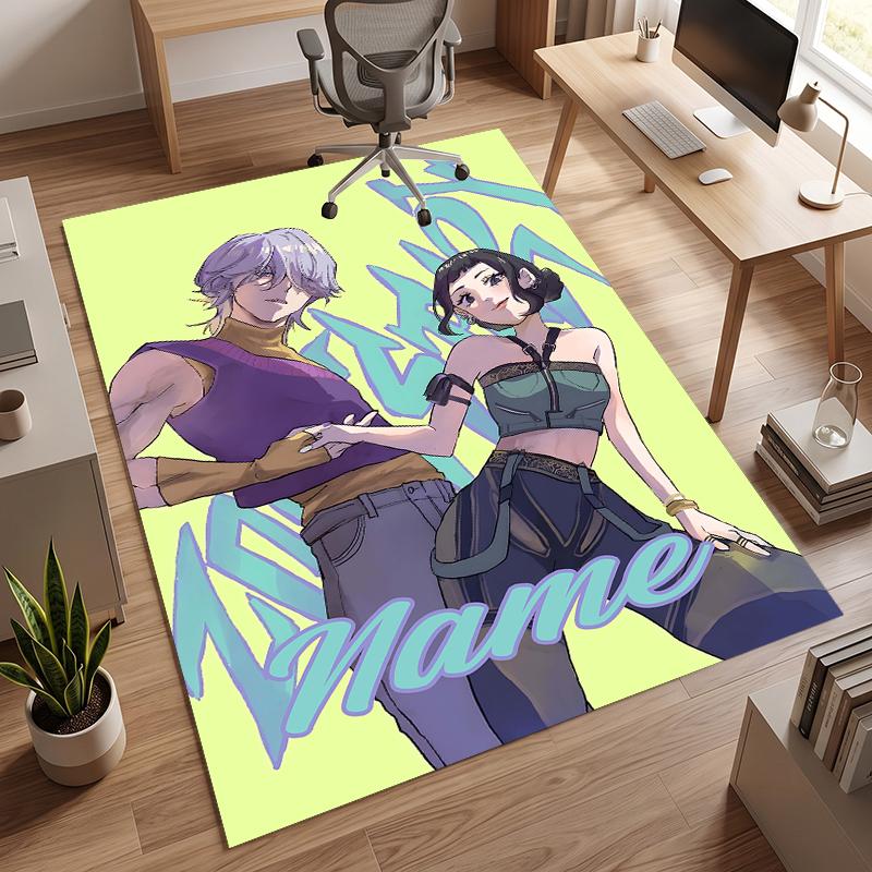 Mystery & Zoey (1) Personalized Name Office Carpet Stylish Decor for Living Room Bedroom Kitchen