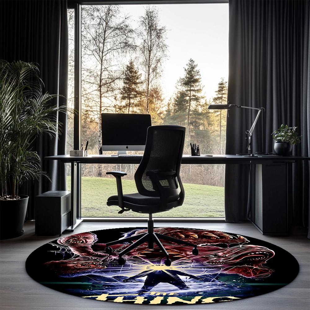 The Thing Printed Round Rug Carpet Chair Rug Area Rug Entryway Doormats,for Office Chair Living Room Bedroom Kitchen Room.