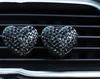 Car Air Outlet Perfume Clip Heart-shaped Rhinestone Car Air Conditioning Air Vent Decoration Perfume Clip Auto Accessories