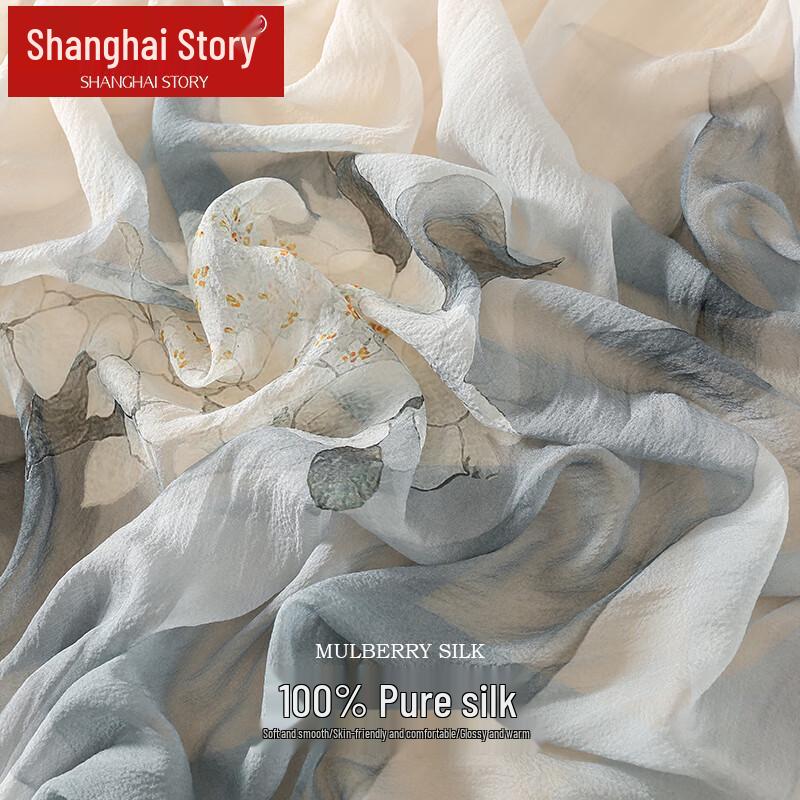 Shanghai Story 100% Mulberry Silk Printed Scarf