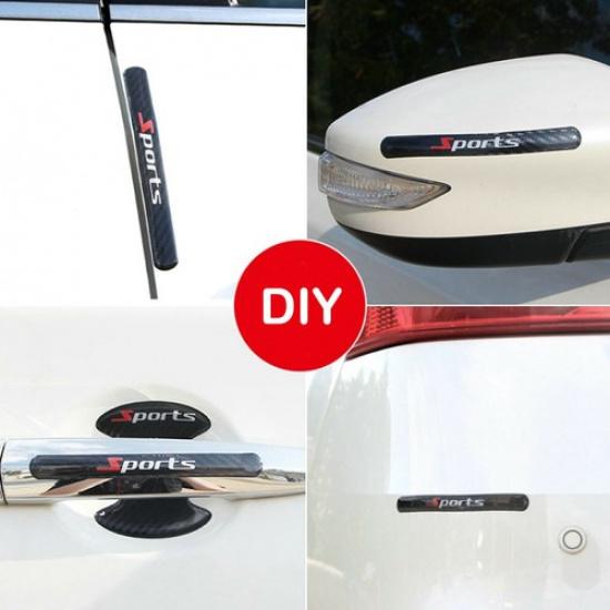 8Pcs Carbon Fiber Car Auto Door Handle Bowl Sticker Protector Film Accessories