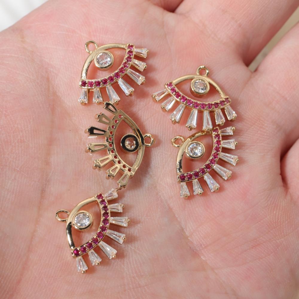 Eye Zirconia Pendant Charms for Handmade Jewelry Accessories
