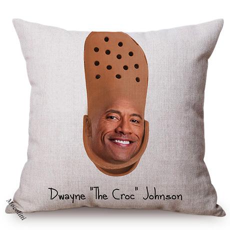The Rock Face Dwayne Portrait Sofa Cushion Cover American Actor Johnson Pattern Decorative Cotton Linen Throw Pillow Case