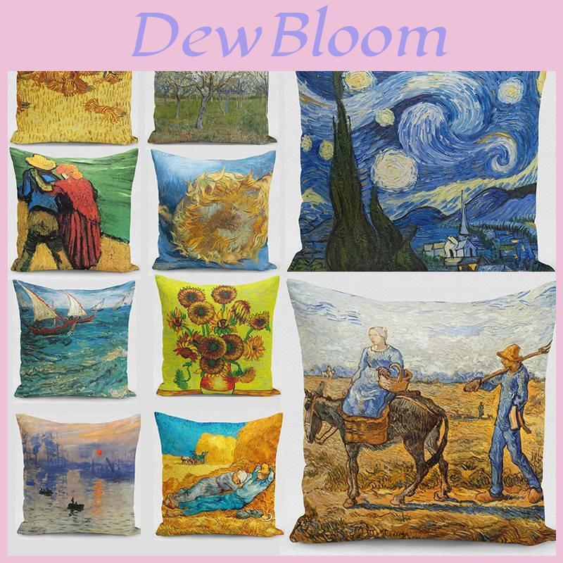 Modern Artistic Oil Painting Printed Cotton Linen Pillow Cover For Sofas And Cars