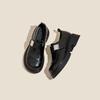 French Retro Preppy Soft Black Leather Shoes