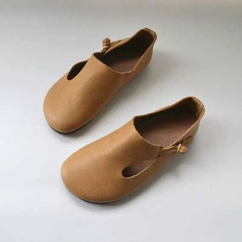 One-pedal Soft Flats Women's Literary and Original Style Autumn Retro Big Head Women's Shoes Single Shoes