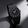 1Pcs Men Octagonal Dial Quartz Wristwatch Full Black Arabic Numeral Dial Watch For Daily Casual Business Wrist Watch