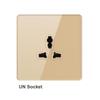 TYC Port Lamp 5-Hole Golden Acrylic Panel UK13A Wall Socket Switch 2 USB Universal 2/3/4/5 Pin Waterproof Touch Panel 13A Max
