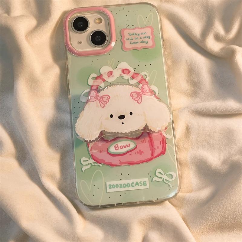 

Single Layer Puppy Bag for 16 for Apple 15 Mobile Phone Case Green for IPhone14promax New Model 15ProMax For Apple 6