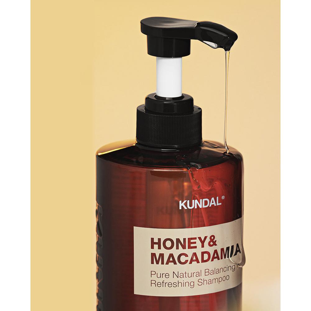 KUNDAL Shampoing Nature Miel et Macadamia Parfum Acacia Moringa, 1,058 L, 2 unités
