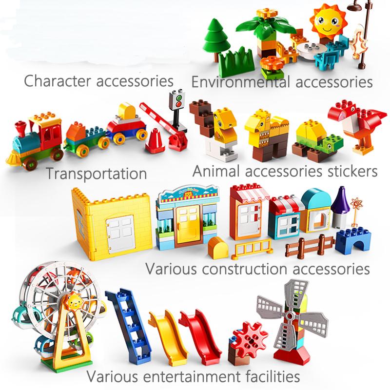 171-269PCS Marble Race Run Big Size Block Building Blocks Funnel Slide Blocks DIY Educational Big Brick Toys For Children Gift