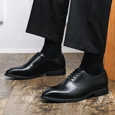 Taglia 38-48 Scarpe Brogue da Uomo d'Affari con Suola Rossa Scarpe di Pelle Morbida Nere-marroni Stringate Comode alla Moda Scarpe di Pelle Uomo