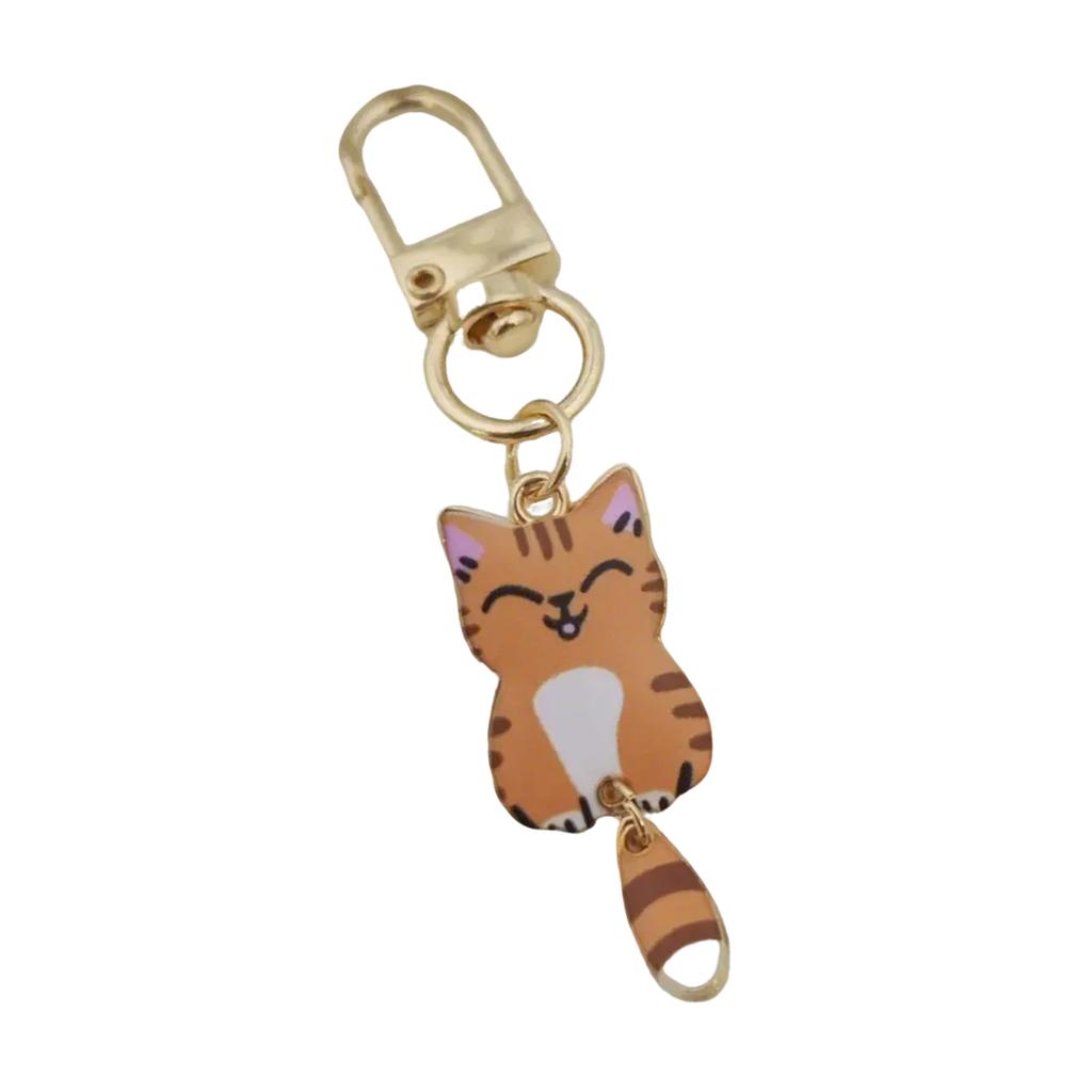 Stylish Alloy Cat Keychain With Durable Metal Pendant Printed Cat Keychain For Backpack Zipper Or Gift Giving