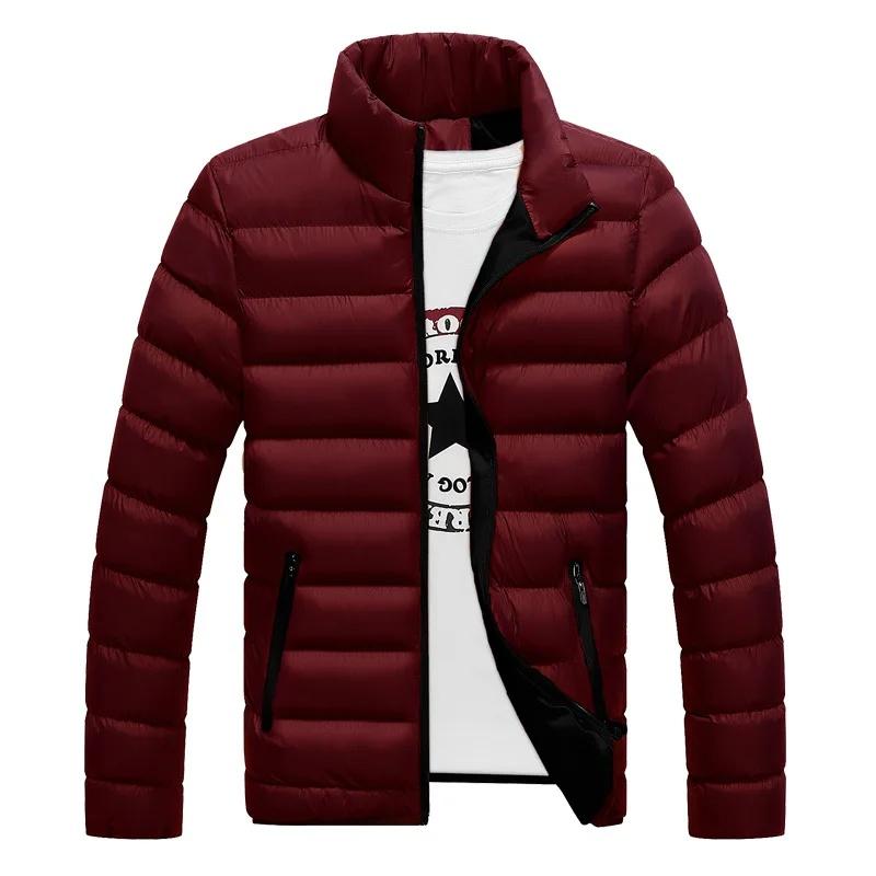 Large Size Printed Cotton Jacket Korean Style Stand Collar Loose Men's Outerwear Casual Fashionable Cotton Coat