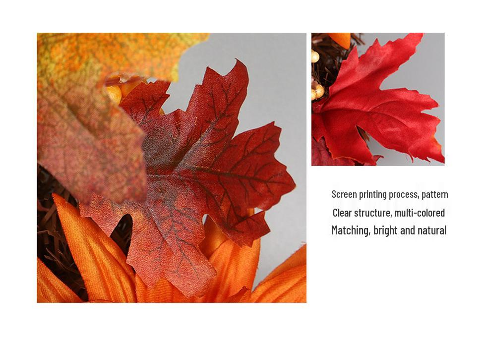 Autumn Maple Leaf & Sunflower Wreath: Perfect for Thanksgiving & Halloween Decor