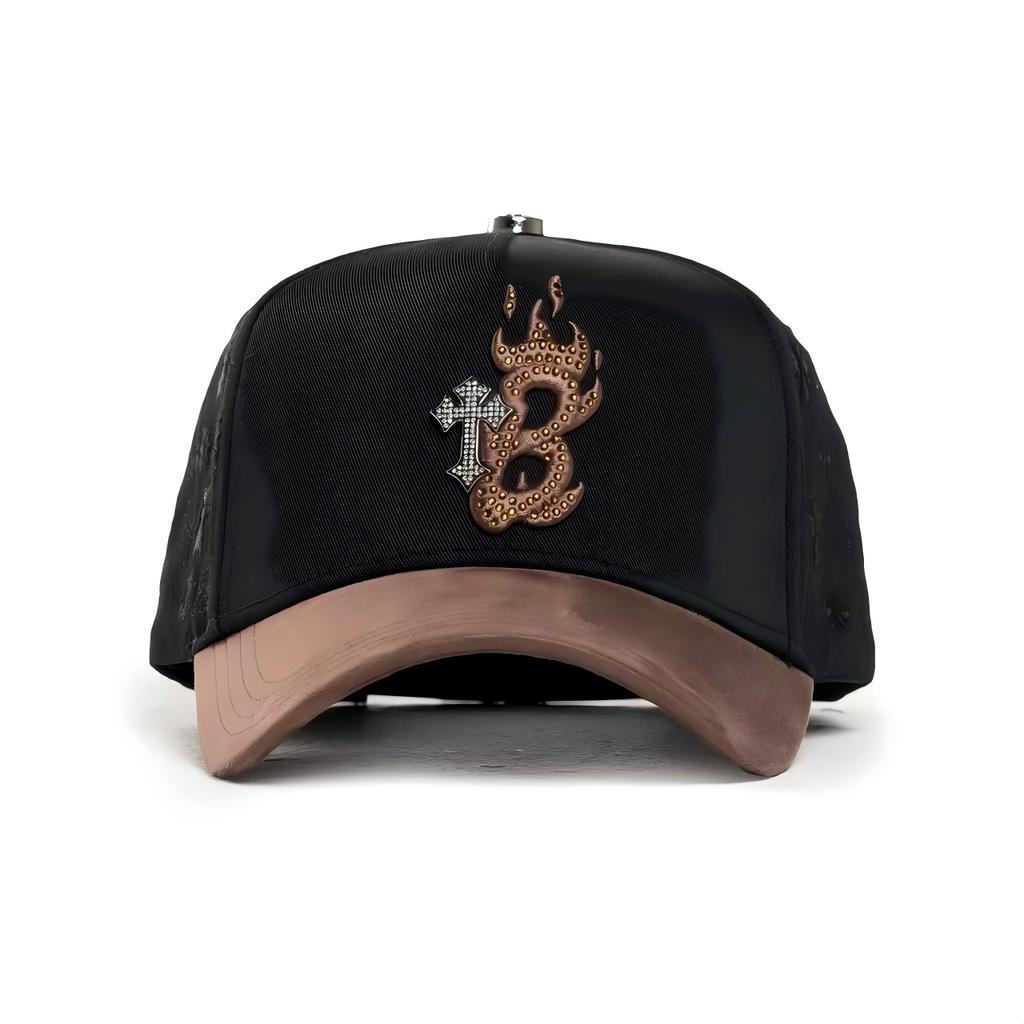 Wholesale Yo No Pesco Star Satin Lined Terry Dobby Embroidered Bling Sports Cap 5 Panel Rhinestone Brim Baseball Caps Barbas
