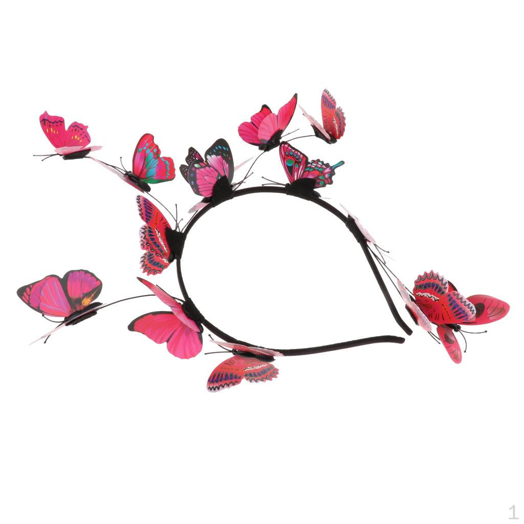 

Butterfly Hair Accessory for Formal Events Rose Red
