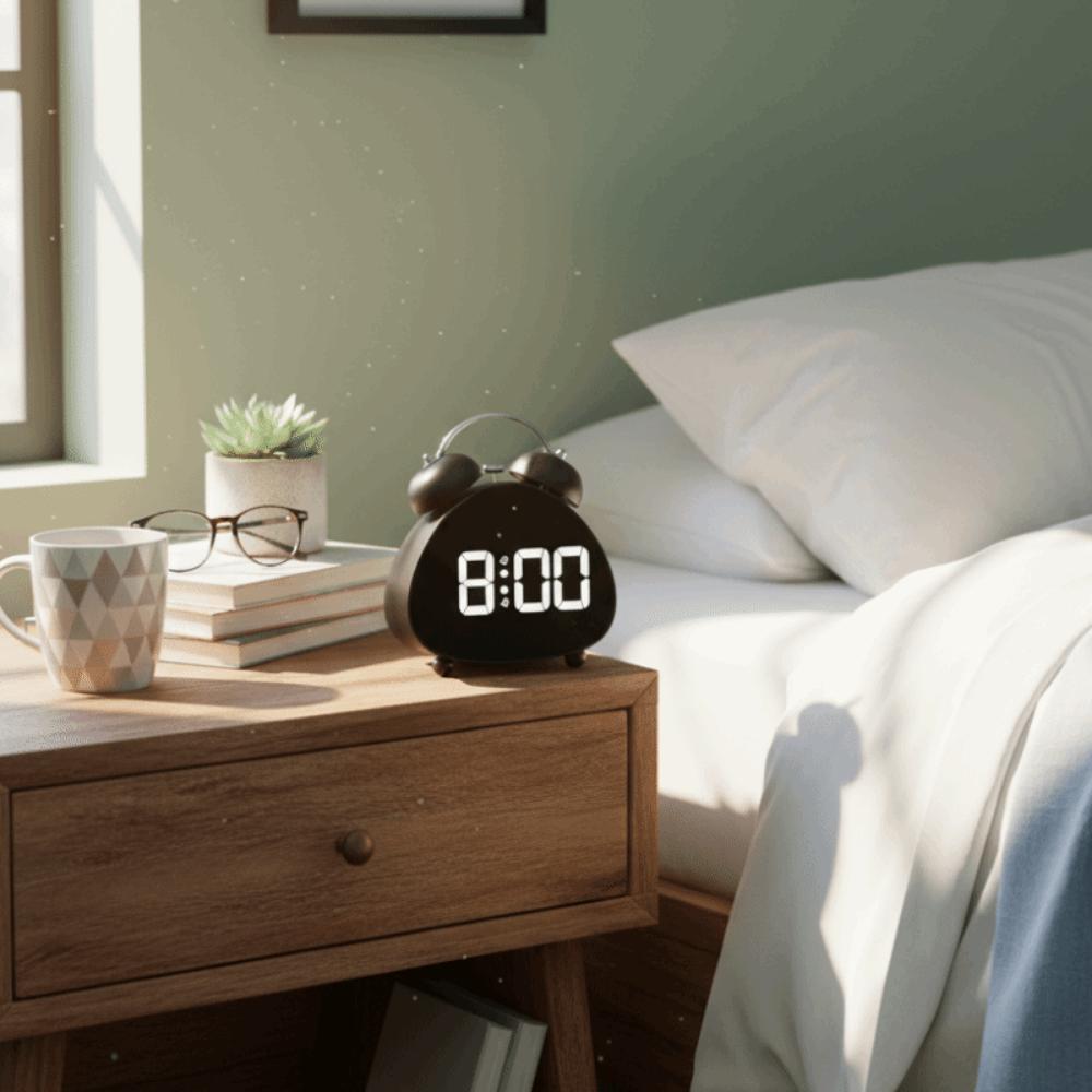 LED Electronic Display LED Clock Super Loud Sound Vintage Electronic Clock Plastic Mechanical Ringing Smart Alarm Clock Room