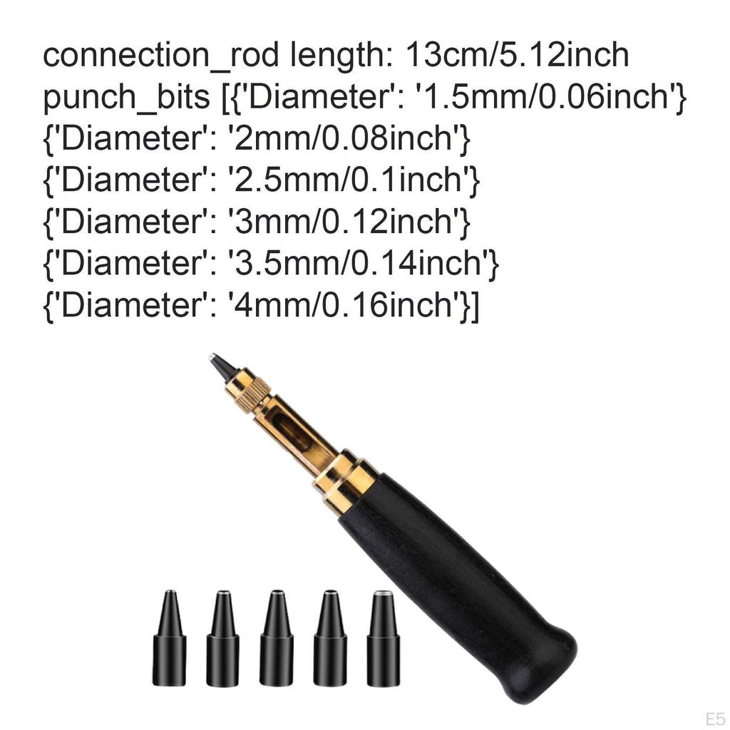 Automatisches Lederlochstanzer-Set Rotationswerkzeug für Papierbasteln, mit 6 austauschbaren Spitzen