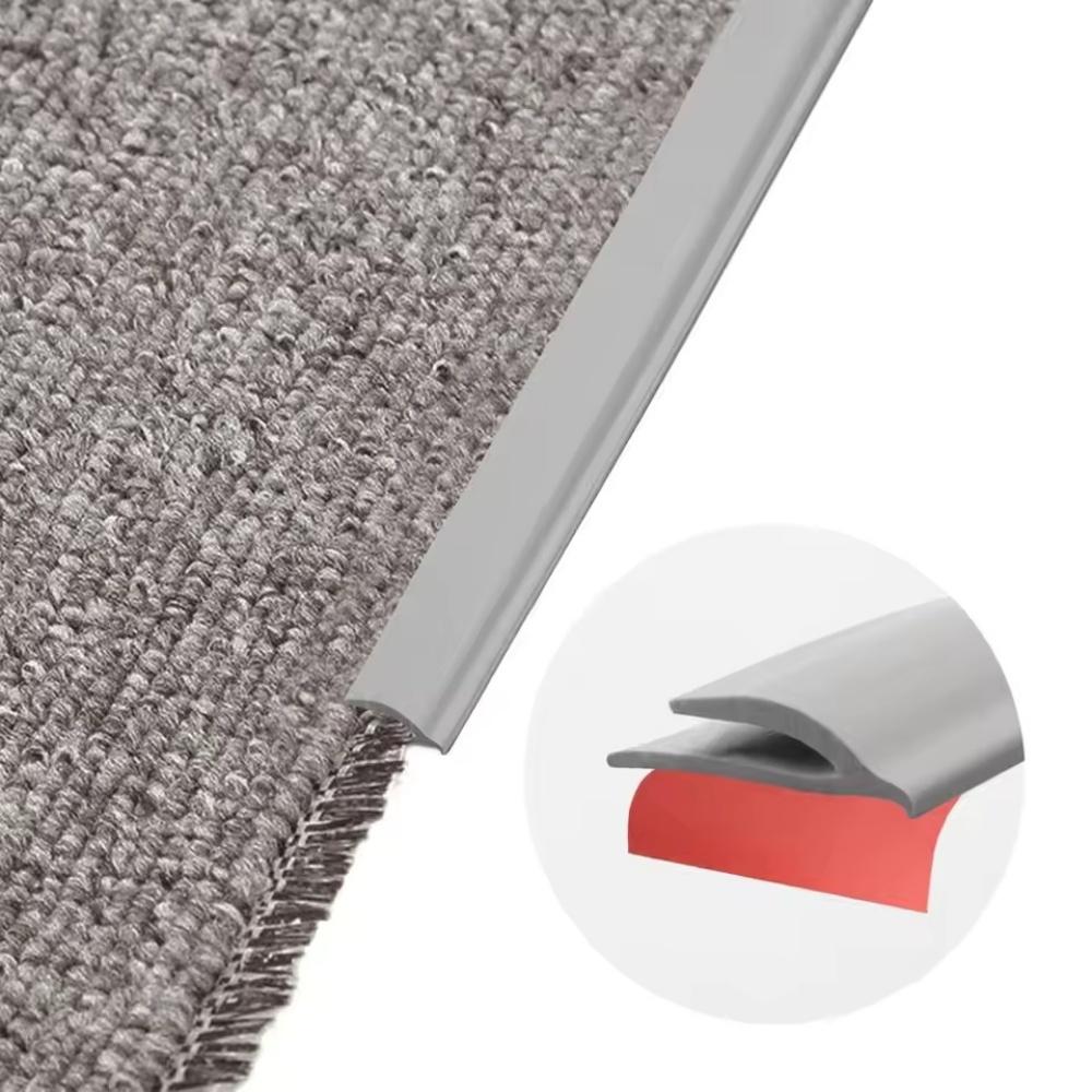 

1pc 118.11in PVC Carpet Edge Trim Self Adhesive Cuttable Rug Edge Protector Flexible Waterproof Threshold Strip 3meters