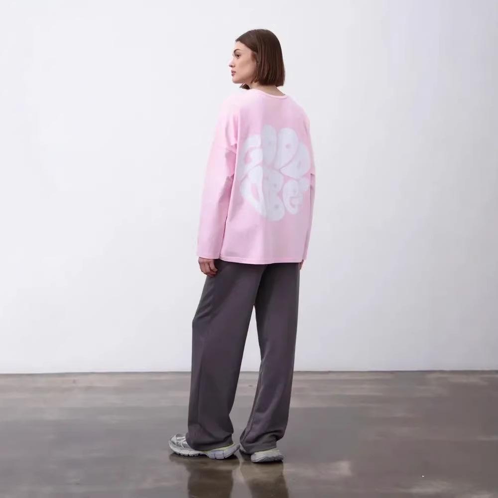 2025 American Print Loose Fit 100% Cotton T-shirt - Long & Short Sleeves, Versatile, High Quality