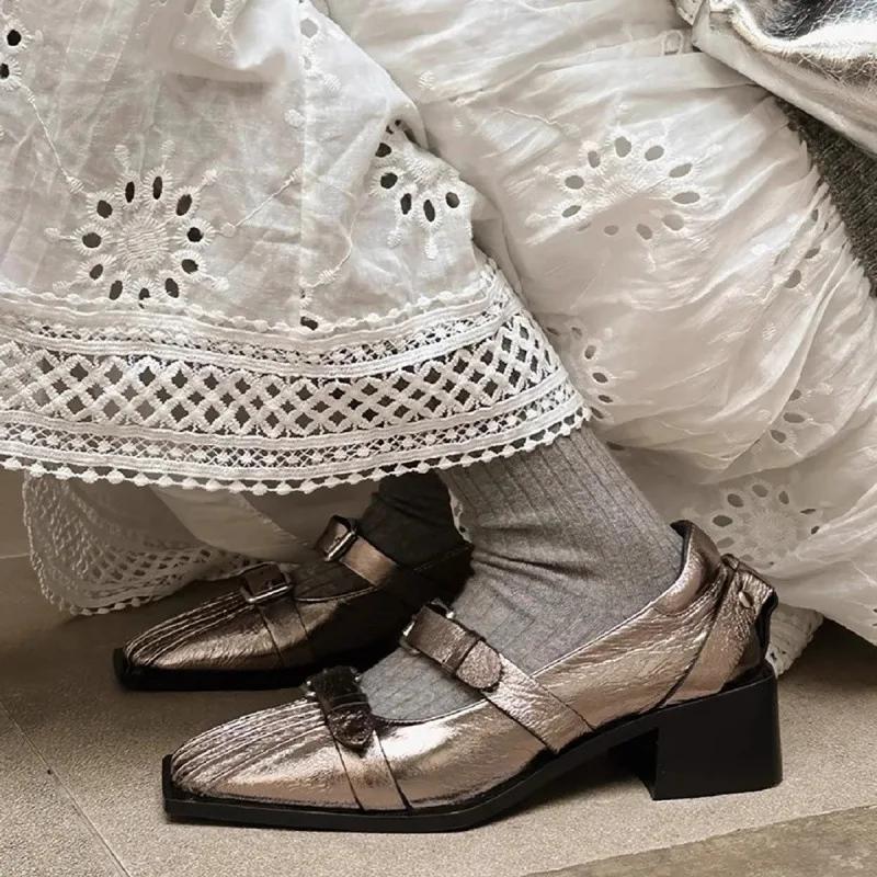 Fashion Retro Style Square Head Thick Heel Single Shoes Women's Versatile British Design High Heel Mary Jane Shoes Autumn Hot Sale Of Th