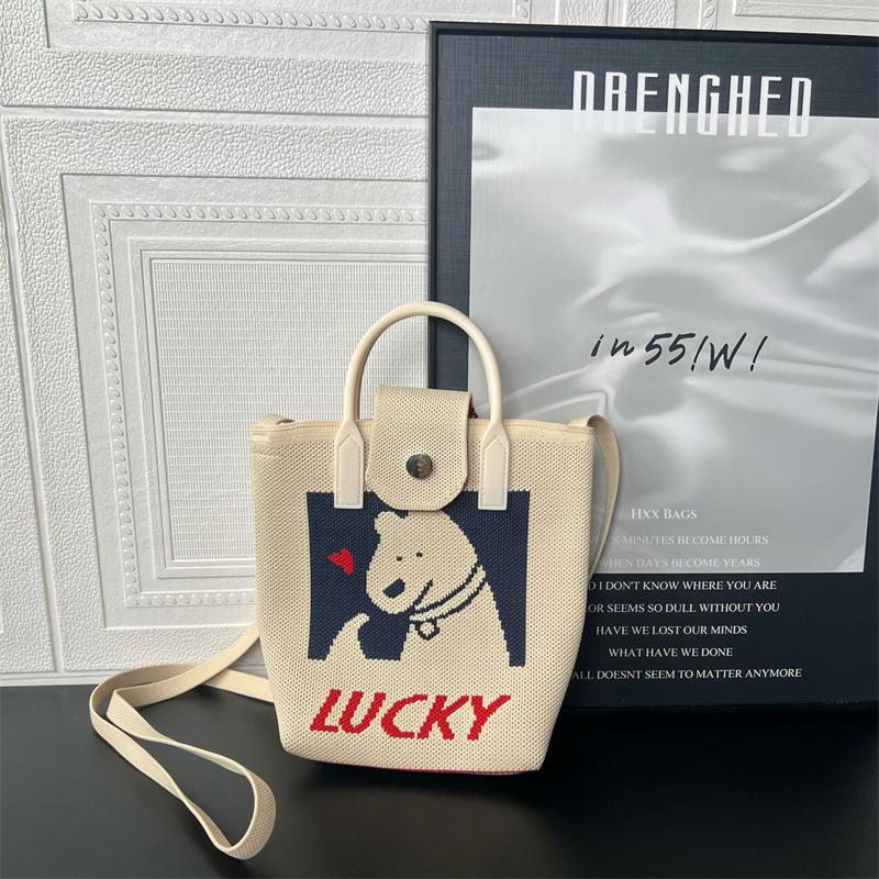 Mobile Phone Bag Crossbody Women'S High-End  Versatile Cute Cartoon Knitted Handbag Coin Handbag