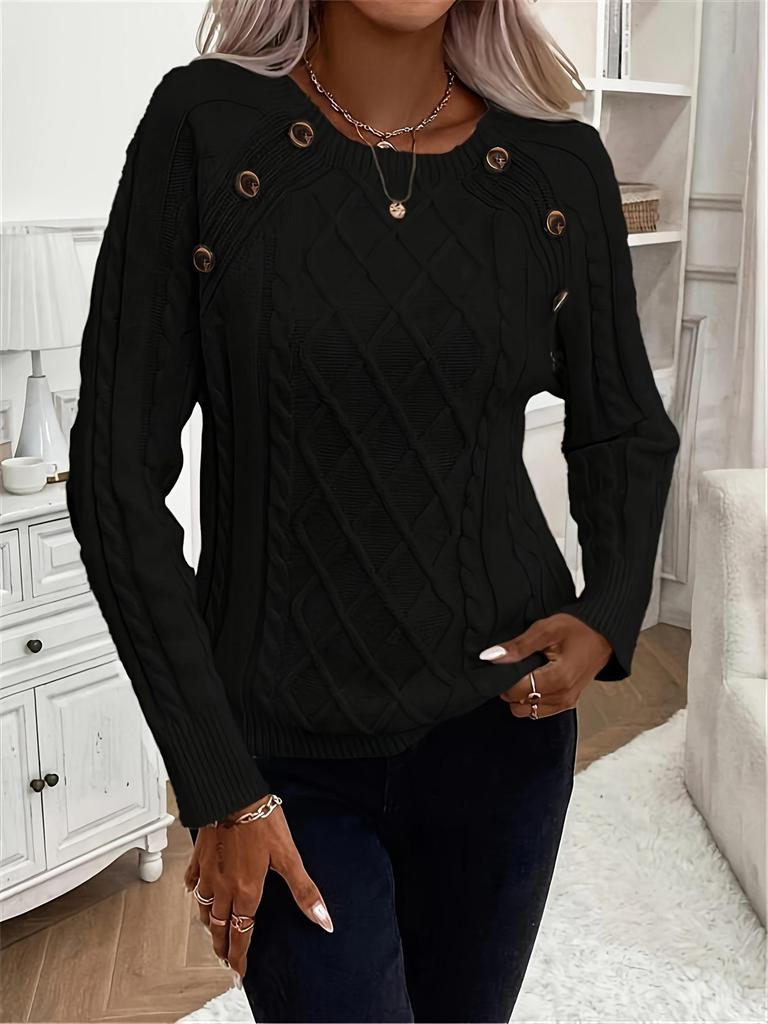 Autumn-Winter European American Loose Casual Women's Knit Pullover Sweater
