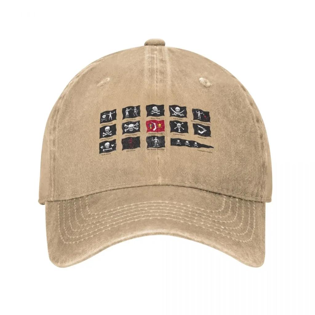 Famous Pirates Flags  IllustrationCap Baseball Cap hard hat Golf Hat Unisexs big size hat Luxury Unisex Unisexs Baseball Womens