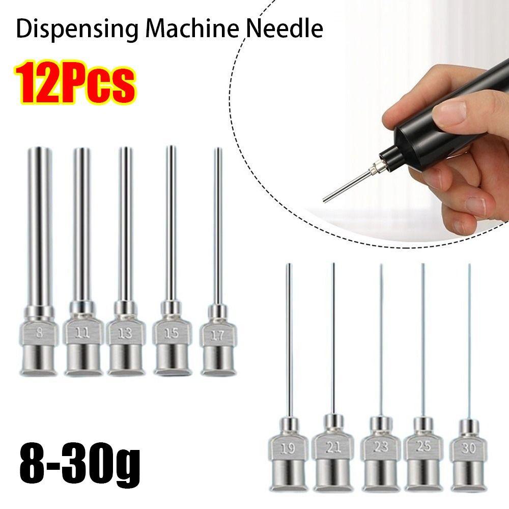 12Pcs 8G-30G Fluids Dispensing Machine Needle Blunt Tip Glue Dispenser Tip