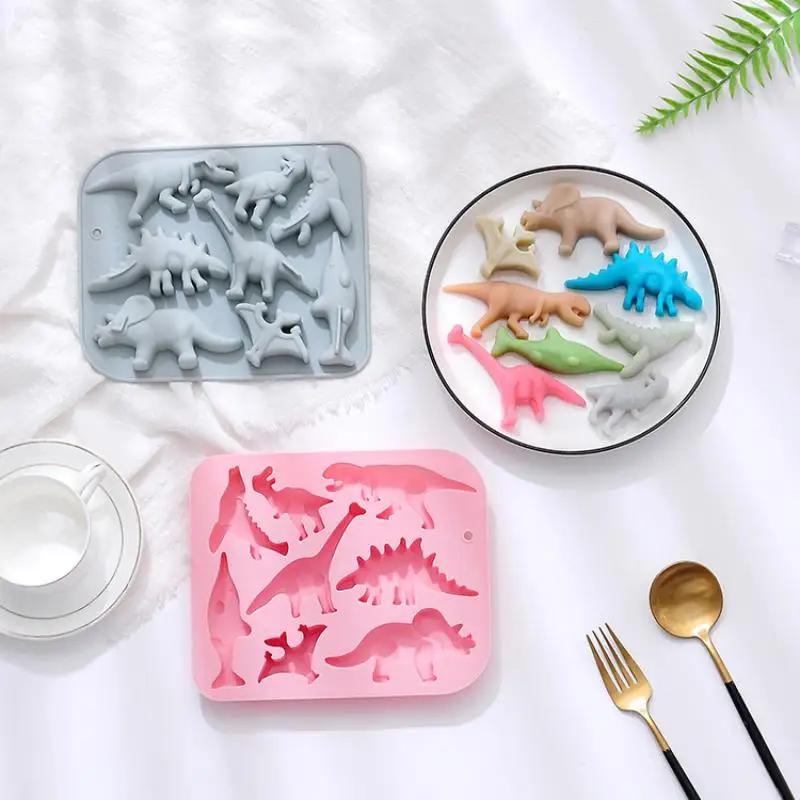 Cute Cartoon Dinosaur Silicone Mould 3D Dinosaur Theme DIY Fondant Cake Chocolate Mold Cake Mould Baking Accessories