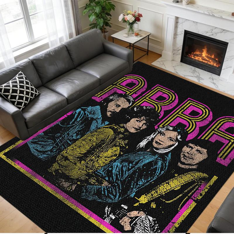 שטיח קטיפה קריסטל מודפס ABBA נגד?בגדי החלקה?שטיח רצפה עמיד לקישוט ביתי פנימי