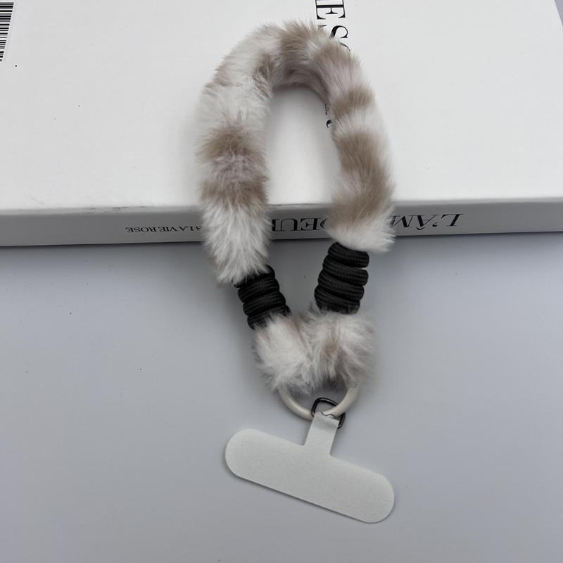 Plush Phone Lanyard Short Multi-Colored Wrist Rope Creative Keychain To Prevent Rope Loss Phone Case Lanyard