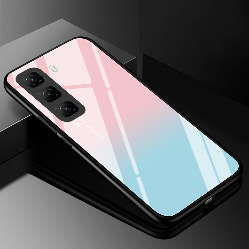 Tempered Glass Phone Case For Infinix Hot 50 Pro Plus Luxury Hard Back Bumper Cover for Infinix Hot50 Pro+ 4G Capa Hot 50i 50 5G