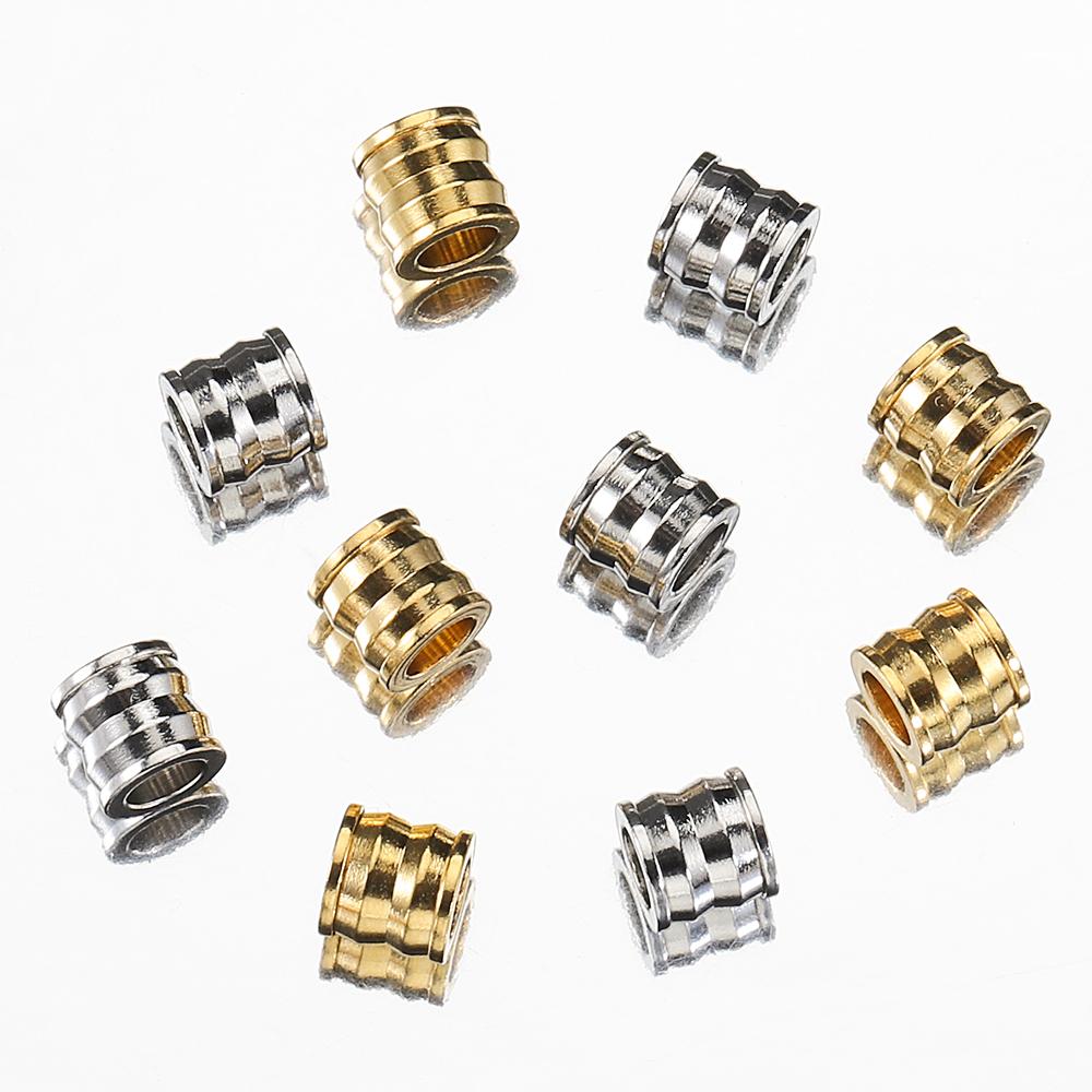 20pcs Stainless Steel Spacer Loose Bead Big Hole Beads 8mm Bamboo Shape Charm Pendants for Bracelet Necklace DIY Jewelry Making