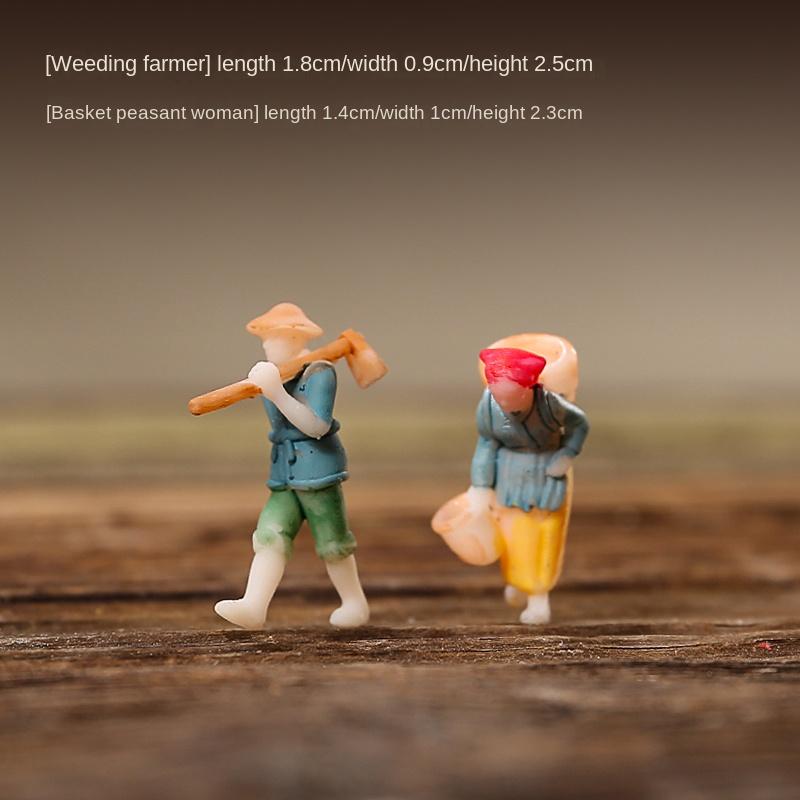 Furniture Model Synthetic Resin Pastoral Moss Micro Landscape Retro Nostalgic National Bonsai Mini Animal Miniature Decoration