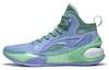 YuShuai 17 Textile, Artificial Leather Abrasion Resistant Mid Top Basketball Shoes Men's Purple Cyan ABAT043-8