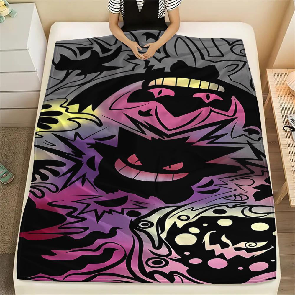 Gengar Print Flannel Blanket,High quality Comfortable for All Seasons,Home Decor,Warmth and Comfort,Perfect for Christmas Gifts