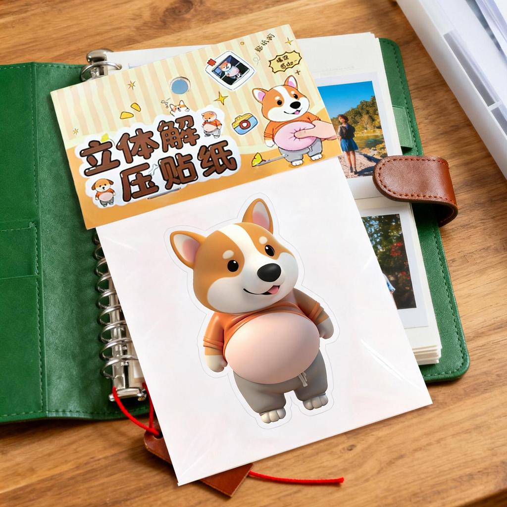 hot sale 3D Cute Puppy Sticker Squeezeable Shiba Inu Phone Case Decoration Children's Birthday Party Favor Festival Supplies