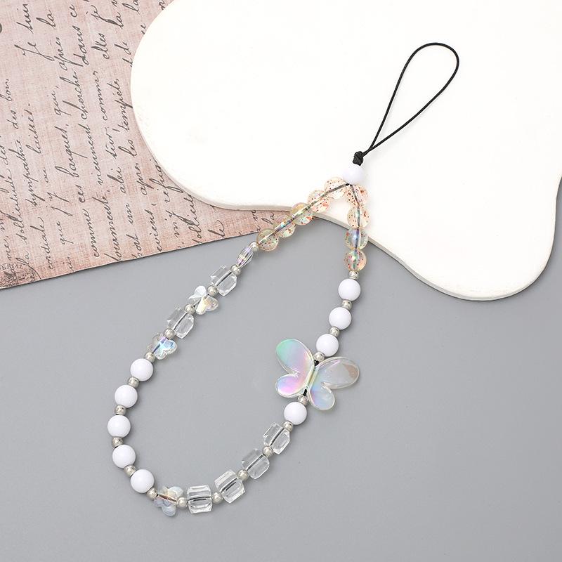 Colorful Bear Cartoon Phone Case Lanyard with Square Plaid Electroplating