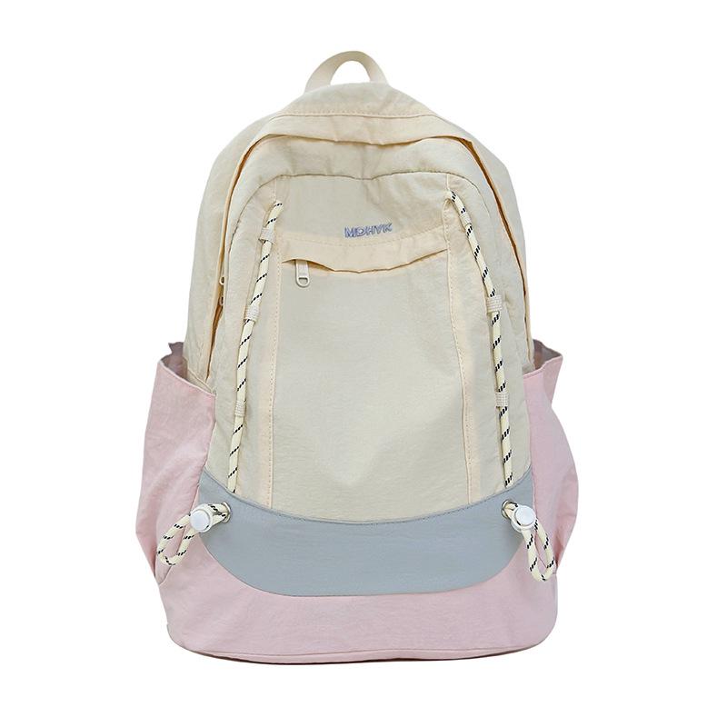 

Lightweight Colorblock Hiking Backpack - Spacious Outdoor & University Travel Bookbag Without Pendant бежевый