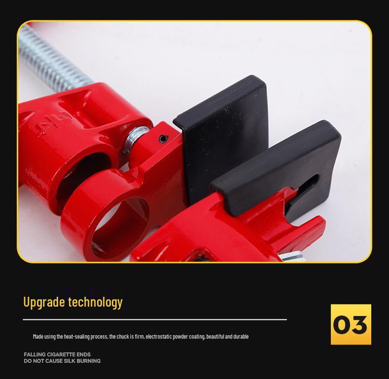 Guoding Heavy-Duty 3/4-Inch Woodworking Pipe Clamp with 6-Point Bracket