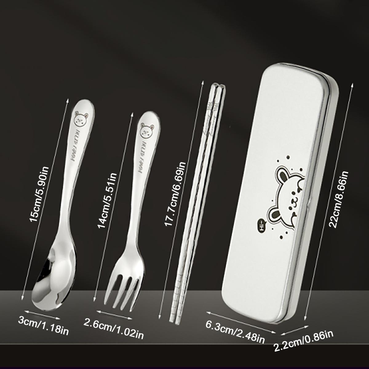 

WORTHBUY 4 шт./набор Набор походной портативной посуды из нержавеющей стали 316, вилка, ложка, палочки для еды с коробкой, посуда для кемпинга, пикника