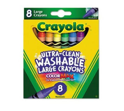 Washable Wax Crayons for Kids Ultra-Clean Color Max Crayola 8 Colors