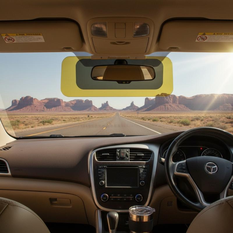 Clip-On Car Sun Visor Driving Glasses Anti Strong Light Anti-Glare Night Vision Lens For Day & Night Driving