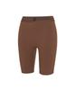 Emelbi Women'S Basic Band Logo Point Bike Shorts Bos (Neon Brown)