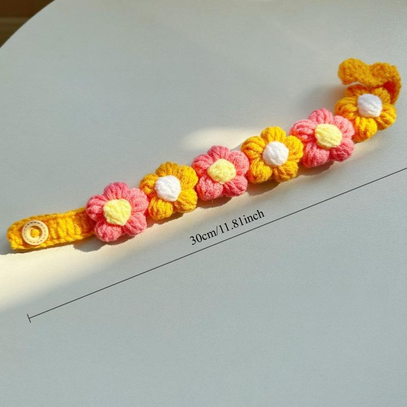 Haustier Handgefertigt Dreidimensionales Garn Blume Halsband Niedlicher Schal Dekorative Accessoires Hund Katze